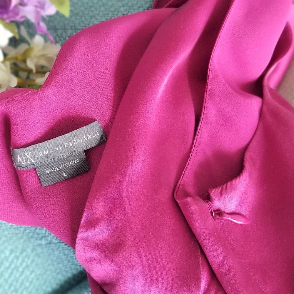 Armani Exchange Gorgeous Ex Cond/Pro Clean Silk Deep Pink Camisole L, $24 - Picture 5 of 11